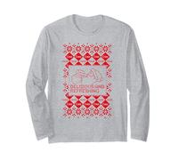 Coca-Cola Christmas Vintage Santa Claus Ugly Sweater Style Long Sleeve T-Shirt