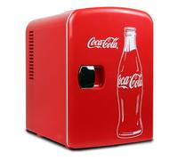 Koolatron Coca Cola Mini Fridge For Bedrooms 4L Small 6 Can Table Top Quiet Mini Fridges For Skincare Office Food Drinks Kids Home Car & Travel 12V Portable Cooler Refrigerator Classic Red