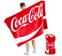 Coca Cola Classic Red Retro Sherpa Fleece Blanket - 152 x 117 cm, Official Merchandise For the fans of Coke