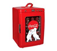 Coca-Cola Coke Mini Fridge For Bedrooms 25L Cool Box 28 Can Table Top Fridge Beverage Mini Fridges with Display Window & LED Light For Drinks RV Camping Car & Travel 12v Portable Cooler Warmer, Red
