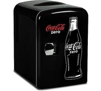 Coca Cola Coke Zero Mini Fridge For Bedrooms 4L Small 6 Can Table Top Quiet Mini Fridges For Skincare Office Food Drinks Kids Home Car & Travel 12V Portable Cooler Warmer Refrigerator (Black)