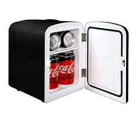 Coca Cola Coke Zero Mini Fridge For Bedrooms 4L Small 6 Can Table Top Quiet Mini Fridges For Skincare Office Food Drinks Kids Home Car & Travel 12V Portable Cooler Warmer Refrigerator Classic Black