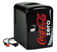 Coca-Cola Coke Zero Mini Fridge For Bedrooms 4L Small Fridge 6 Can Table Top Quiet Mini Fridges For Skincare Food Drinks Kids Home Car & Travel 12v Portable Cooler Warmer Refrigerator, Black