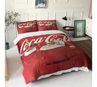 Coca - Cola Comforter Covers for Boys Girls 3D Print Christmas Quilt Cover Duvet Cover Soft Microfiber Bedding Set with Zipper Closure with Pillow Cases 3 Pieces King（220x240cm）