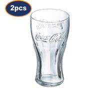 Coca Cola Contour Highball Drinking Glass 320ml Clear Round Dishwasher Safe 2Pcs