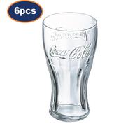 Coca Cola Contour Highball Drinking Glass 320Ml Clear Round Dishwasher Safe 6Pcs