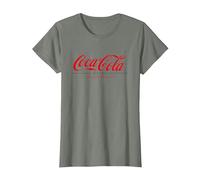 Coca Cola Enjoy and Refresh Yourself T-Shirt, Women, Olive Heather, X-Small