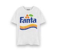 Coca Cola Fanta Unisex White Distressed Logo Short Sleeved T-Shirt - Medium