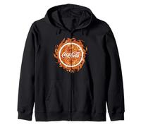 Coca-Cola Fiery Sun Classic Logo Centered Zip Hoodie