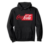 Coca Cola Half Red Half White Logo Pullover Hoodie, Adult Unisex, Black, X-Large
