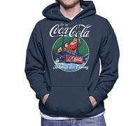 Coca Cola Holidays are Coming Truck Men's Hooded Sweatshirt Navy Blue