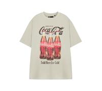 Coca-Cola Ice Cold Unisex Beige Short-Sleeved T-Shirt | Classic Coke Logo Graphic Tee | Retro Soft Drink Apparel for Men & Women | Vintage Soda Merchandise Top