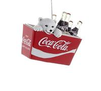 Coca-Cola Kurt Adler Polar Bear Cub in Coke Cooler Ornament, 2.75-Inch
