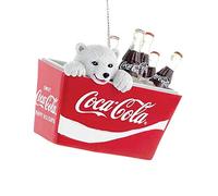 Coca-Cola Kurt Adler Polar Bear Cub in Coke Cooler Ornament, 2.75-Inch