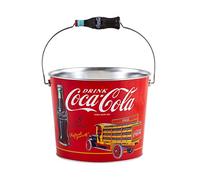 Coca-Cola Large Beverage Bucket with Coke Bottle Handle, Red (773317-12)