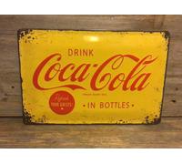 Coca Cola Large Metal Sign. Retro Vintage Look Coca Cola Metal Sign, Home Bar