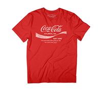 Coca-Cola Men's Black Fitted Short Sleeve Crew Neck Letter Print T-Shirt, Large