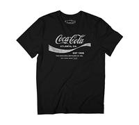 Coca-Cola Men's Black Fitted Short Sleeve Crew Neck Letter Print T-Shirt, Large