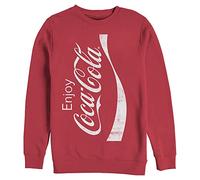 Coca-Cola Men's Canned Pullover Crew Fleece Sweatshirt, Red, M