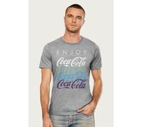 Coca-Cola Men's Enjoy T-Shirt in Mid Grey | Size: Small Coca-Cola Mid Grey S