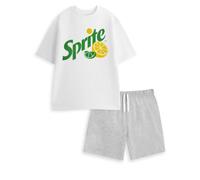 Coca Cola Sprite Mens White Logo Short Sleeve Short Leg Pyjama Set - Large