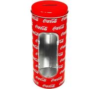 Coca Cola Money Box and Straw Holder in Metal Tin Can Openable and Reusable Red 23 x 8.5 cm