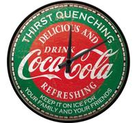 Nostalgic-Art Retro wall clock, Ø 31 cm, Coca-Cola - Thirst Quenching Green - Gift idea for Coke fans, Official License Product (OLP), large kitchenclock, vintage design