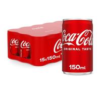 COCA-COLA Original Taste, Carbonated Soft Drink, Can 150ml, pack of 15