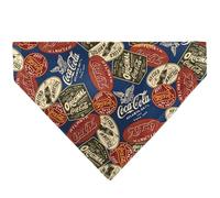 Coca-Cola Pet Bandana Classic Coca Cola Badges Collage Blue Slip On Collar Bandana Only