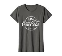 Coca Cola Retro Logo White Text T-Shirt, Women, Asphalt Grey, X-Small