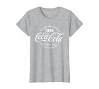 Coca Cola Retro Logo White Text T-Shirt, Women, Heather Grey, Medium