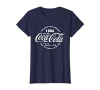 Coca Cola Retro Logo White Text T-Shirt, Women, Navy Blue, X-Small