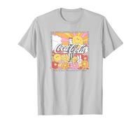 Coca-Cola Retro Sunlight & Flowers Poster T-Shirt, Men, Silver Grey, X-Large