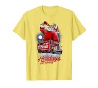 Coca Cola Santa and Truck Holidays are Coming T-Shirt, Men, Lemon Yellow, Small