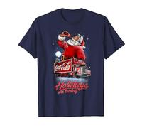 Coca Cola Santa and Truck Holidays are Coming T-Shirt, Men, Navy Blue, XX-Large