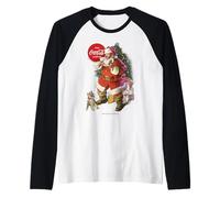 Coca-Cola Santa Claus Christmas Logo Raglan Baseball Tee