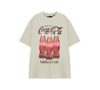 Coca-Cola Ice Cold Unisex Beige Short-Sleeved T-Shirt | Classic Coke Logo Graphic Tee | Retro Soft Drink Apparel for Men & Women | Vintage Soda Merchandise Top