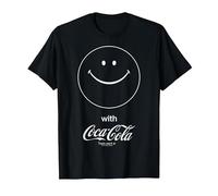 Coca-Cola Smiley Face Smile with Coke Graphic T-Shirt T-Shirt, Men, Black, 3X-Large