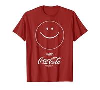 Coca-Cola Smiley Face Smile with Coke Graphic T-Shirt T-Shirt, Men, Cranberry Red, 3X-Large