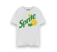 Coca-Cola Sprite Mens T-Shirt | Adults Original Logo Short Sleeve Graphic Tee in White | Distressed Sprite Lemon Vintage Apparel Short-Sleeve Top