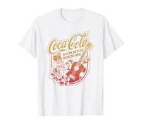 Coca-Cola Summer Tour '86 Warm Gradient Retro Poster T-Shirt, Men, White, Small