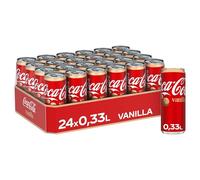 Coca-Cola Vanilla Caffeinated Soft Drink Disposable Tin 24 x 330 ml | Refreshing, caffeinated drink with original vanilla flavour