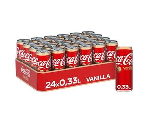 Coca-Cola Vanilla - Refreshing, Caffeinated Drink with Original Vanilla Flavour - in Practical Disposable Tins (24 x 330 ml)