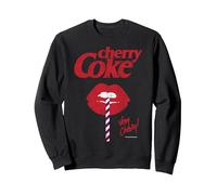 Coca-Cola Vintage Distressed Very Cherry Coke Lips Logo Sweatshirt, Adult Unisex, Black, X-Large