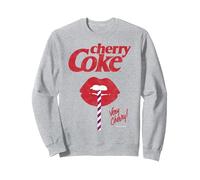 Coca-Cola Vintage Distressed Very Cherry Coke Lips Logo Sweatshirt, Adult Unisex, Heather Grey, XX-Large