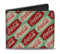Coca-Cola Wallet, Bifold, Coca Cola Script Marquee Logo Green Red White, Vegan Leather