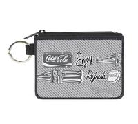Coca-Cola Wallet, Coin Purse, Coca Cola Enjoy Refresh Can and Bottle Grays White Black, Canvas