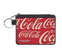 Coca-Cola Wallet, Coin Purse, Drink Coca Cola Close Up Red White, Canvas