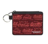 Coca-Cola Wallet, Coin Purse, Enjoy Coca Cola Logos Brown Red, Canvas