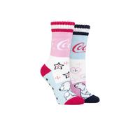 Coca-Cola Women's 2 Pair Coca Cola Love Polar Bear Slipper Socks | Size: 4-8 Coca-Cola Multicolor 4-8